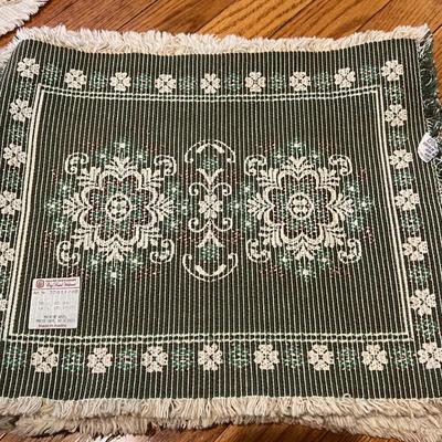 Vintage Austrian Halltex Woven Reversible Folk Lot - Tablecloths, Runners, Napkins, Placemats