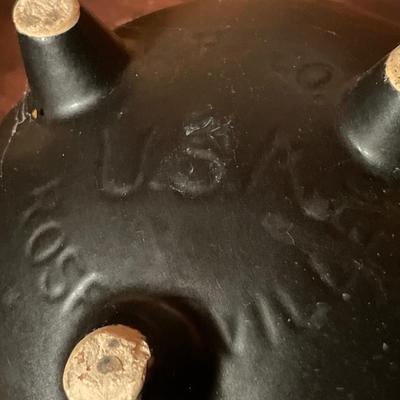 Roseville black glazed pottery vase