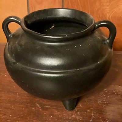 Roseville black glazed pottery vase
