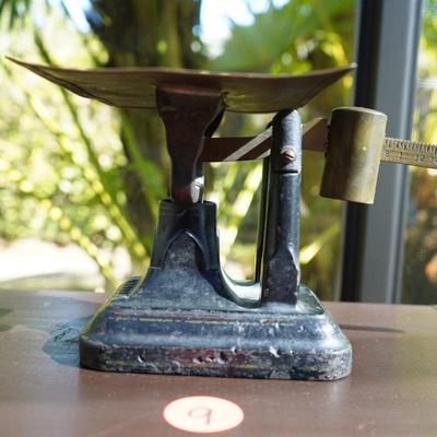 Antique Fairbanks Painted Cast Iron Postal Scale