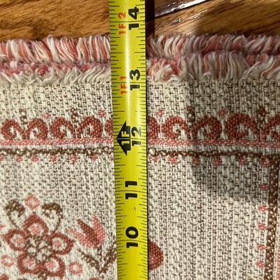 Vintage Austrian Halltex Woven Reversible Folk Tablecloth & Napkins