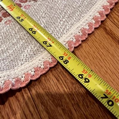 Vintage Austrian Halltex Woven Reversible Folk Tablecloth & Napkins