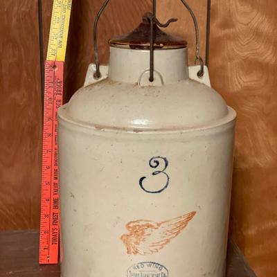 3 gallon Red Wing canning crock with lid
