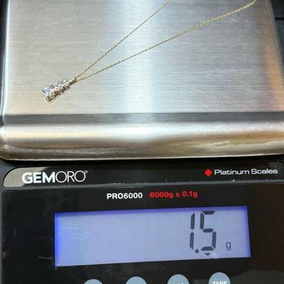 14 k gold diamond chain pendant 20 in