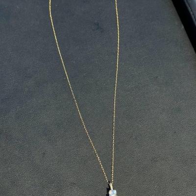 14 k gold diamond chain pendant 20 in