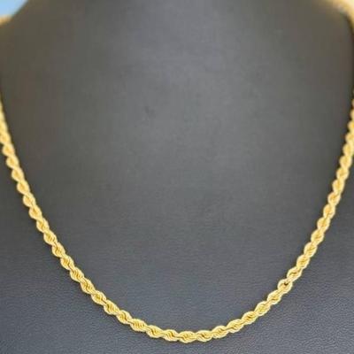 14 k gold chain 22 in
