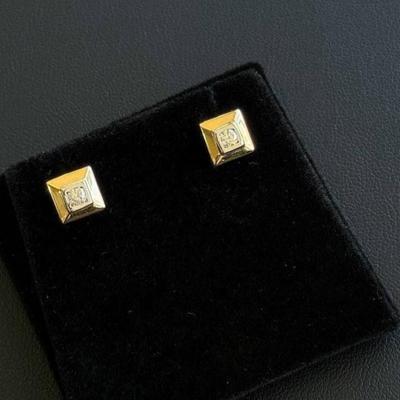 14 k gold diamond earings