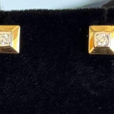 14 k gold diamond earings