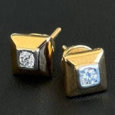 14 k gold diamond earings