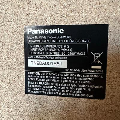 LOT 2L: Panasonic Blue Ray Disc Player w/ DVD Home Theater Sound System - Subwoofer & Speakers