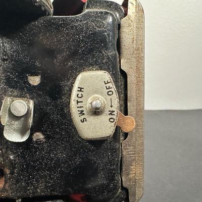 LOT 9L: Vintage 1950s Buddy L Toy Flatbed Truck & Tin Battery Operated Chemical Fire Engine