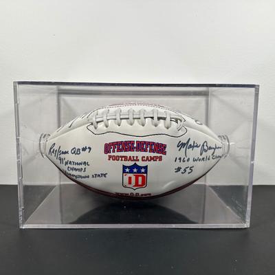 LOT 10L: Football Signed by Ray Isaac, Maxie Baughan, Jevon Kearse & More