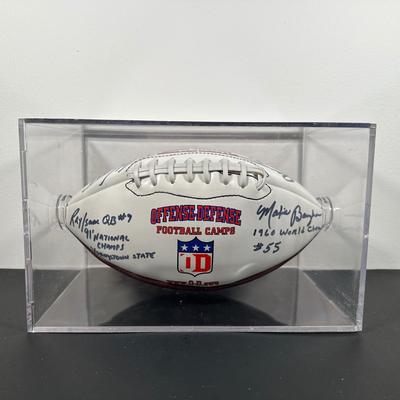 LOT 10L: Football Signed by Ray Isaac, Maxie Baughan, Jevon Kearse & More
