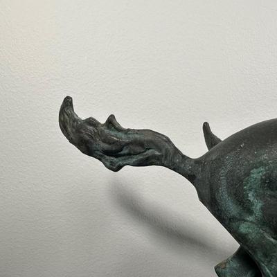 LOT 12L: Vintage Bronze Running Horses Statue