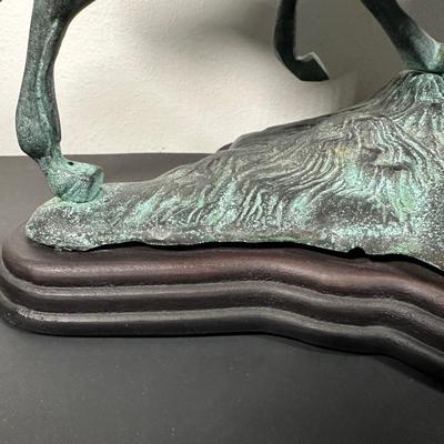 LOT 12L: Vintage Bronze Running Horses Statue