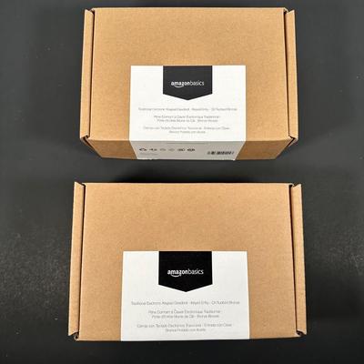 LOT 13L: 2 Chicago Electric Solar Shed Lights & 2 Amazon Basics Electric Keypad Deadbolts - NIP