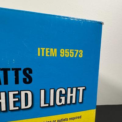 LOT 13L: 2 Chicago Electric Solar Shed Lights & 2 Amazon Basics Electric Keypad Deadbolts - NIP