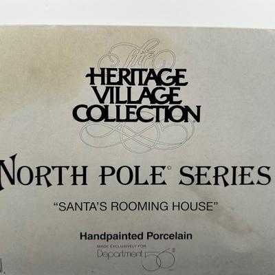 LOT 17L: Four Department 56 The Heritage Village Collection North Pole Series Porcelain Houses