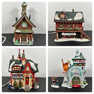 LOT 18L: Department 56 The Heritage Village Collection North Pole Series Porcelain Houses