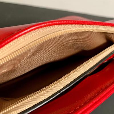 LOT 21 L: Gucci Red Marmont Matelase Shoulder Bag in Hibiscus Red Calfskin Leather w/ Suede Interior