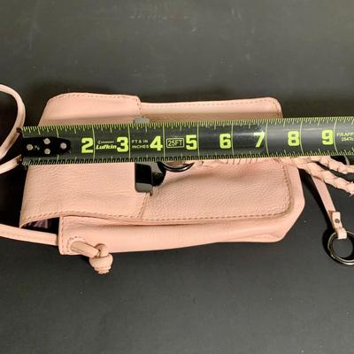 LOT 22 L: Valentina Italian Leather Card Wallet, Koba Pink Leather Cross Body Phone Bag, & Vince Camuto Canary Yellow Pebbled Leather...