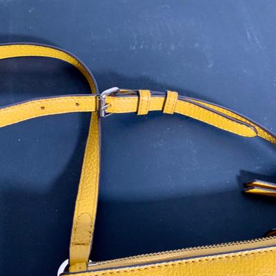 LOT 22 L: Valentina Italian Leather Card Wallet, Koba Pink Leather Cross Body Phone Bag, & Vince Camuto Canary Yellow Pebbled Leather...