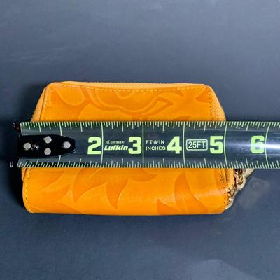 LOT 22 L: Valentina Italian Leather Card Wallet, Koba Pink Leather Cross Body Phone Bag, & Vince Camuto Canary Yellow Pebbled Leather...