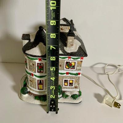 LOT 25 L: St. Nicholas Square Illuminated 2009 "Ryan's Bicycle Shop", 2010 "The Coffee Grounds", Department 56...