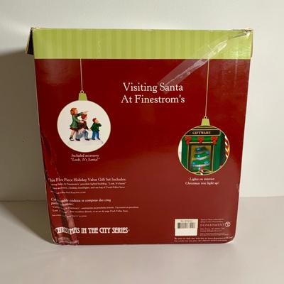 LOT 26 L: Department 56 2005 Christmas In The City Series "Visiting Santa At Finestrom"