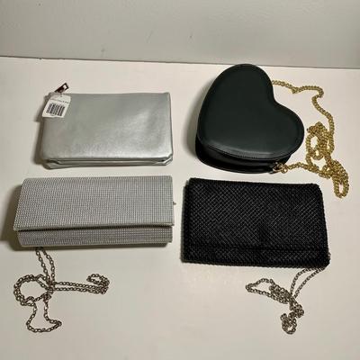 LOT 27 L: Kate Spade "Harlee" Pink Sunglasses, INC Black Bead Bag, NWT Indigo Soul Silver Bag, & More