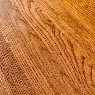 LOT 30 L: Set of 4 Vintage Solid Oak Wood Folding TV Tray Tables w/ Stand