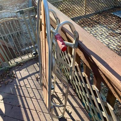 LOT 31 L: Vintage Wooden Duralite Racer Sled: Aluminum Frame