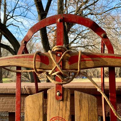 LOT 32 L: Vintage Wooden Kalamazoo Champion F-47 Sled