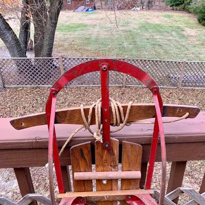 LOT 32 L: Vintage Wooden Kalamazoo Champion F-47 Sled