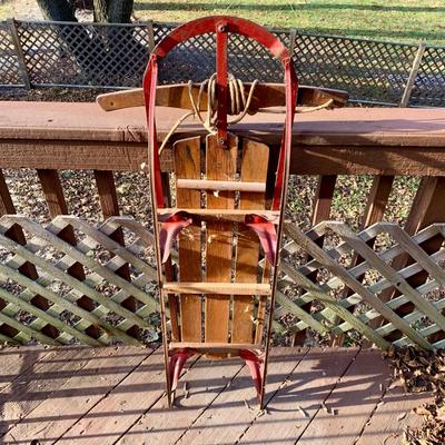 LOT 32 L: Vintage Wooden Kalamazoo Champion F-47 Sled