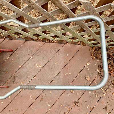 LOT 33 L: Vintage Paris Sno-Flake Wooden Children's Sled w/ Aluminium Handle