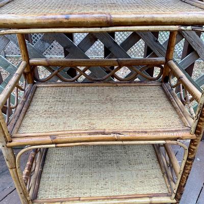 LOT 34 L: Pier 1 Aberdeen Collection Rattan 4 Tier Shelf