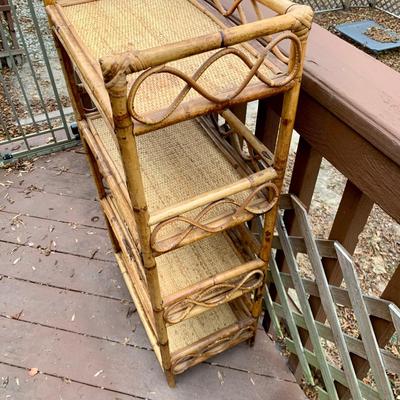 LOT 34 L: Pier 1 Aberdeen Collection Rattan 4 Tier Shelf