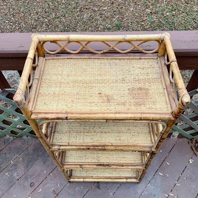 LOT 34 L: Pier 1 Aberdeen Collection Rattan 4 Tier Shelf