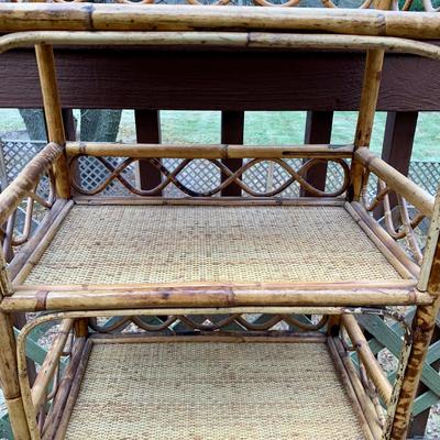 LOT 34 L: Pier 1 Aberdeen Collection Rattan 4 Tier Shelf