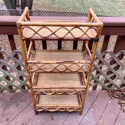 LOT 34 L: Pier 1 Aberdeen Collection Rattan 4 Tier Shelf