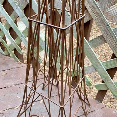 LOT 35 L: Set of 2 Eiffel Tower Wire Trellises / Garden Decor