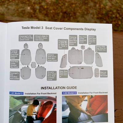 LOT 36 L: Tesla Model 3 Full Surround Seat Covers Light Tan (Never Used)
