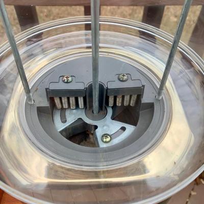 LOT 37 L: Dual Silent Sales Force Inc. Gumball Machines on Wooden Stand w/ Key