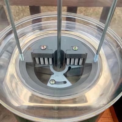 LOT 37 L: Dual Silent Sales Force Inc. Gumball Machines on Wooden Stand w/ Key