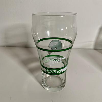 LOT 38 L: NFL Philadelphia Eagles Collection: Glass & Plastic Drinking Glasses, Hand Painted Sugar Skull, Glitter Lamp, & More