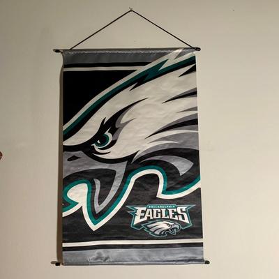 LOT 38 L: NFL Philadelphia Eagles Collection: Glass & Plastic Drinking Glasses, Hand Painted Sugar Skull, Glitter Lamp, & More