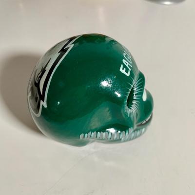 LOT 38 L: NFL Philadelphia Eagles Collection: Glass & Plastic Drinking Glasses, Hand Painted Sugar Skull, Glitter Lamp, & More