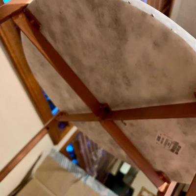 LOT 39 L: Set of 2 Circular Marble Top Tables w/ Metal Bases