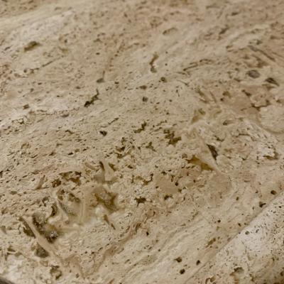 LOT 39 L: Set of 2 Circular Marble Top Tables w/ Metal Bases